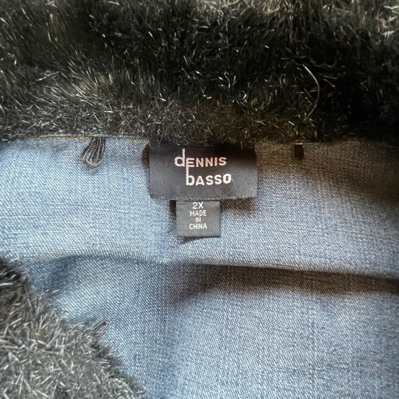 Dennis Basso Faux Fur Denim Jacket - Picture 7 of 8
